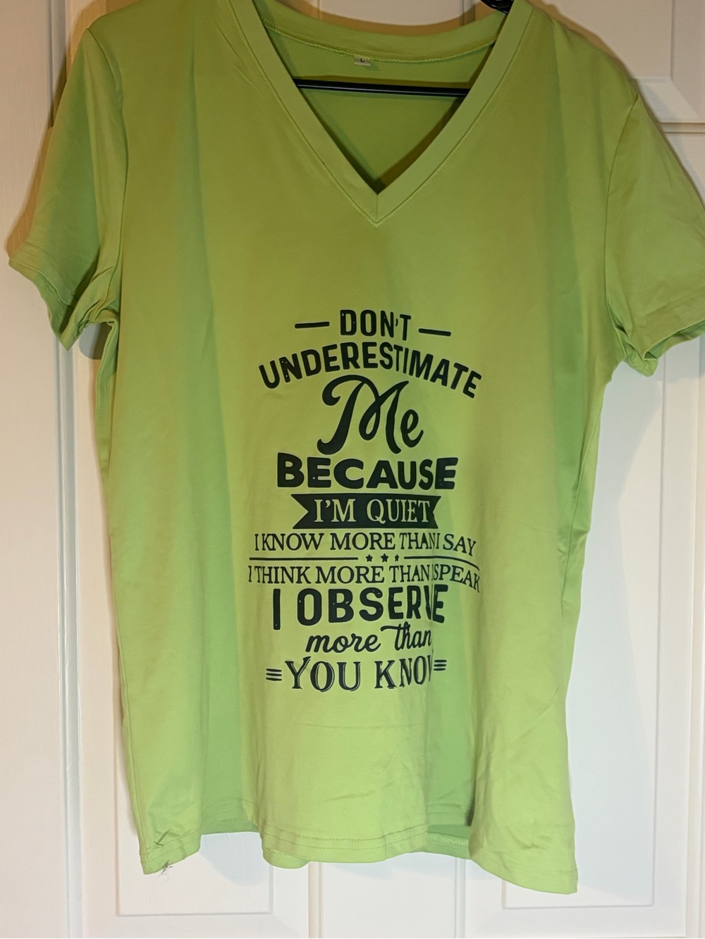 Women’s V-Neck Graphic Tee - Lime Green